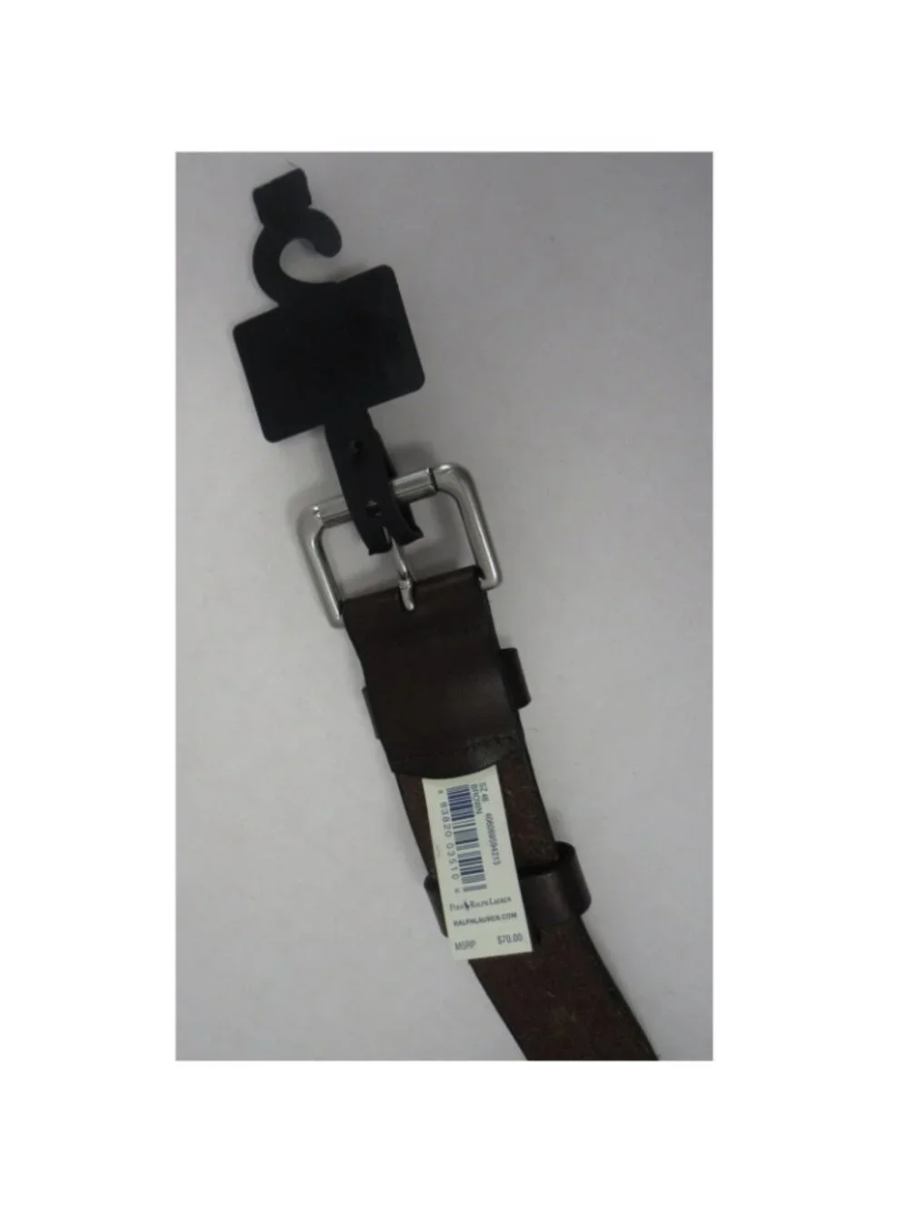 VGT Polo Ralph Lauren Belt 46 Italian Leather Silver Buckle Classic